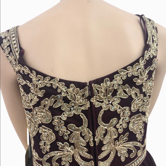 Gold Dark Burgundy TLC Say Yes To Prom Dress Ball Gown Size 13 NWT - Picture 6 of 16